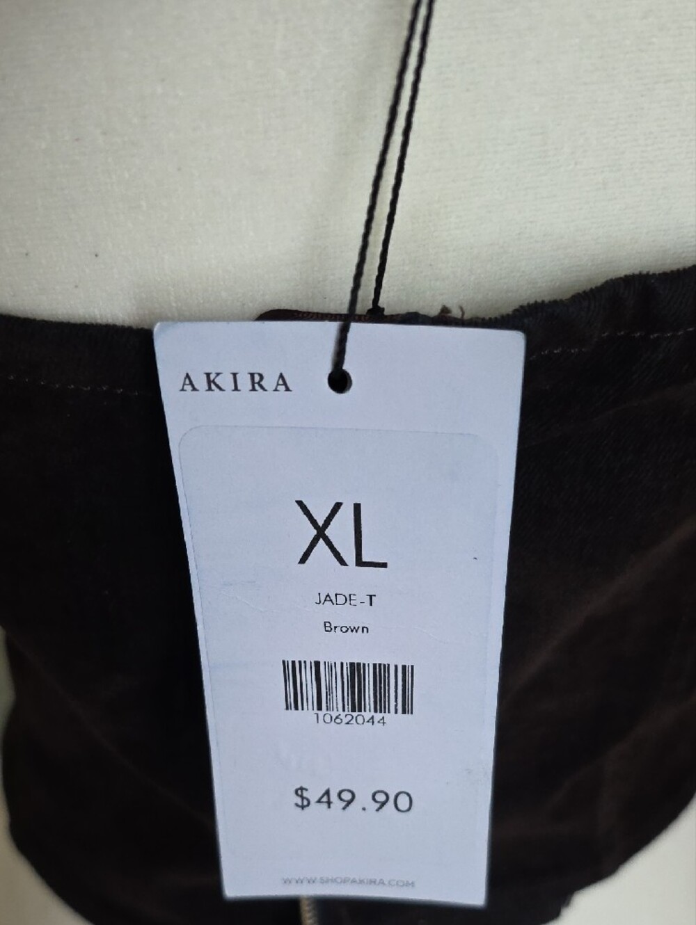 AKIRA Brown Strapless Denim Canvas Sheer Corset Top - Picture 5 of 5